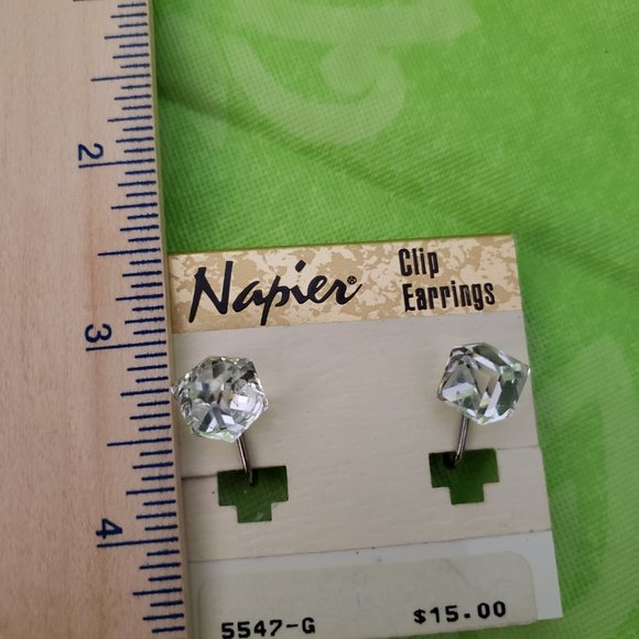 2 For $20 Vintage  Napier Crystal Earrings - Picture 4 of 6
